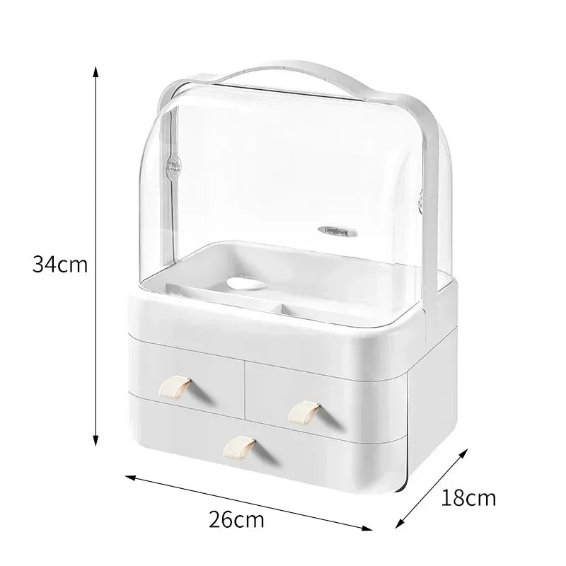 Best Makeup Organizer & Jewelry Box featuring multiple drawers and a handle for easy carrying.