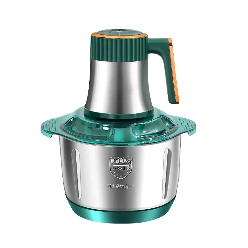 Best Electric Meat Grinder & Food Processor, stainless steel, with accessories for chopping vegetables.