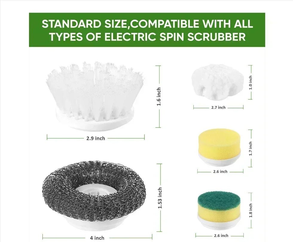 Electric Spin Scrubber,Bathroom Cleaning Brush Power Scrubber with 5 Replaceable Brush Heads, Electric Cleaning Brush - Freshleen