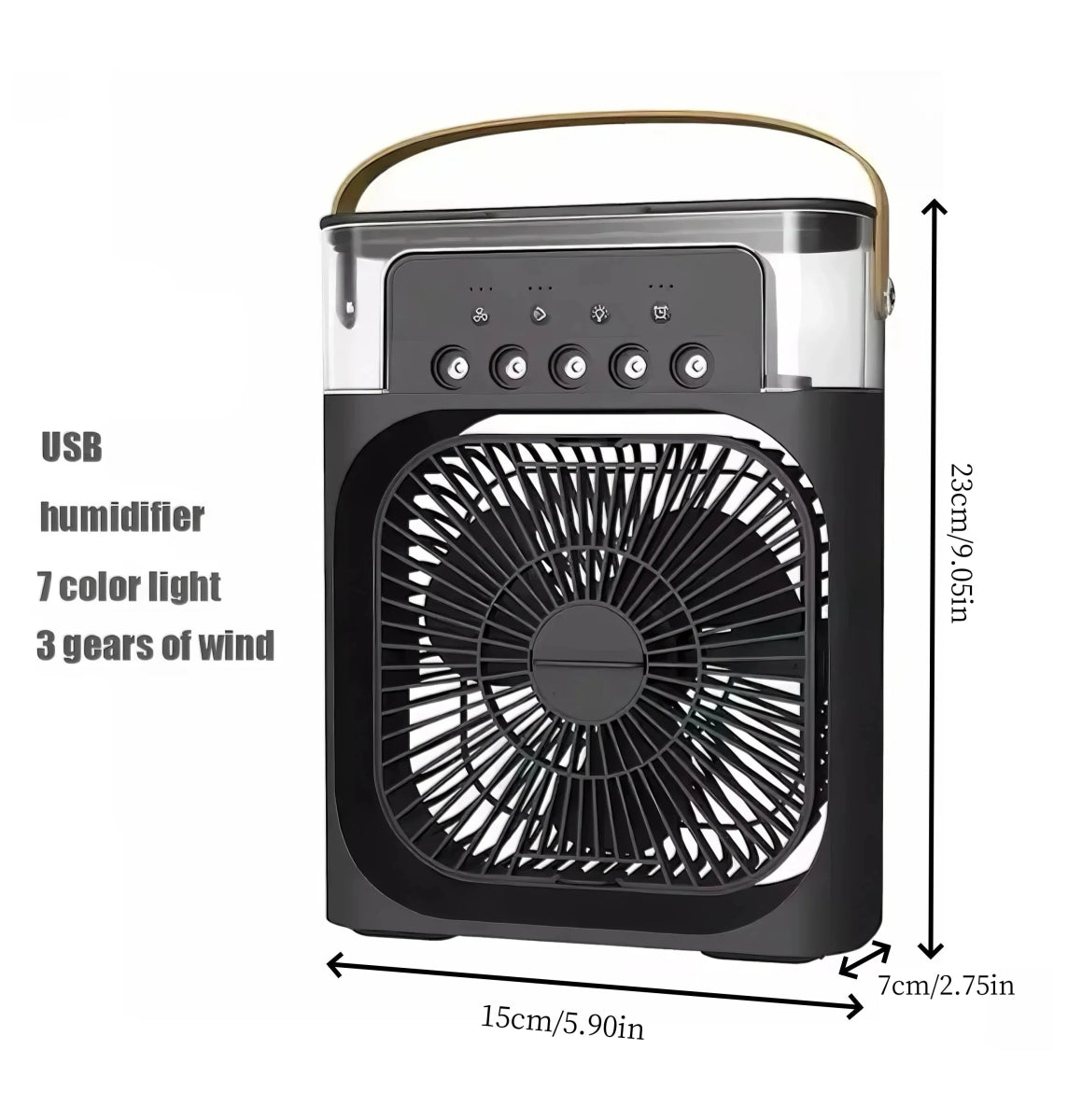 Portable 3‑in‑1 Air Cooler with LED Night Light & Humidifier – Mini Desktop Fan - Freshleen