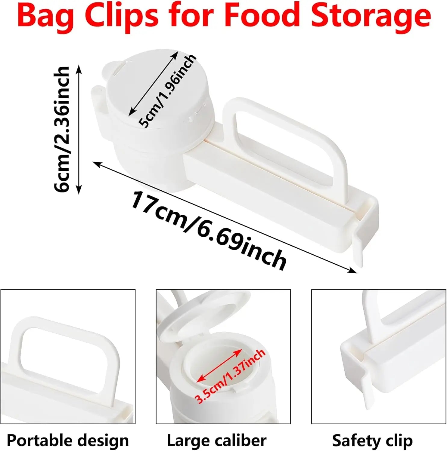 3 Pack Food Bag Clips with Pour Spouts - Keep Food Fresh & Organized, Easy Pouring & Sealing Solution for Your Kitchen! - Freshleen