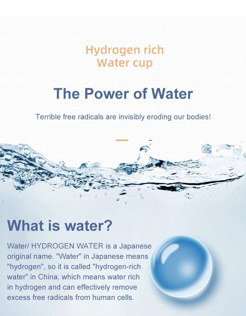 1pc 450ml Portable Hydrogen Water Generator 3 Minutes Mode High Concentration Hydrogen Water Generator - Freshleen