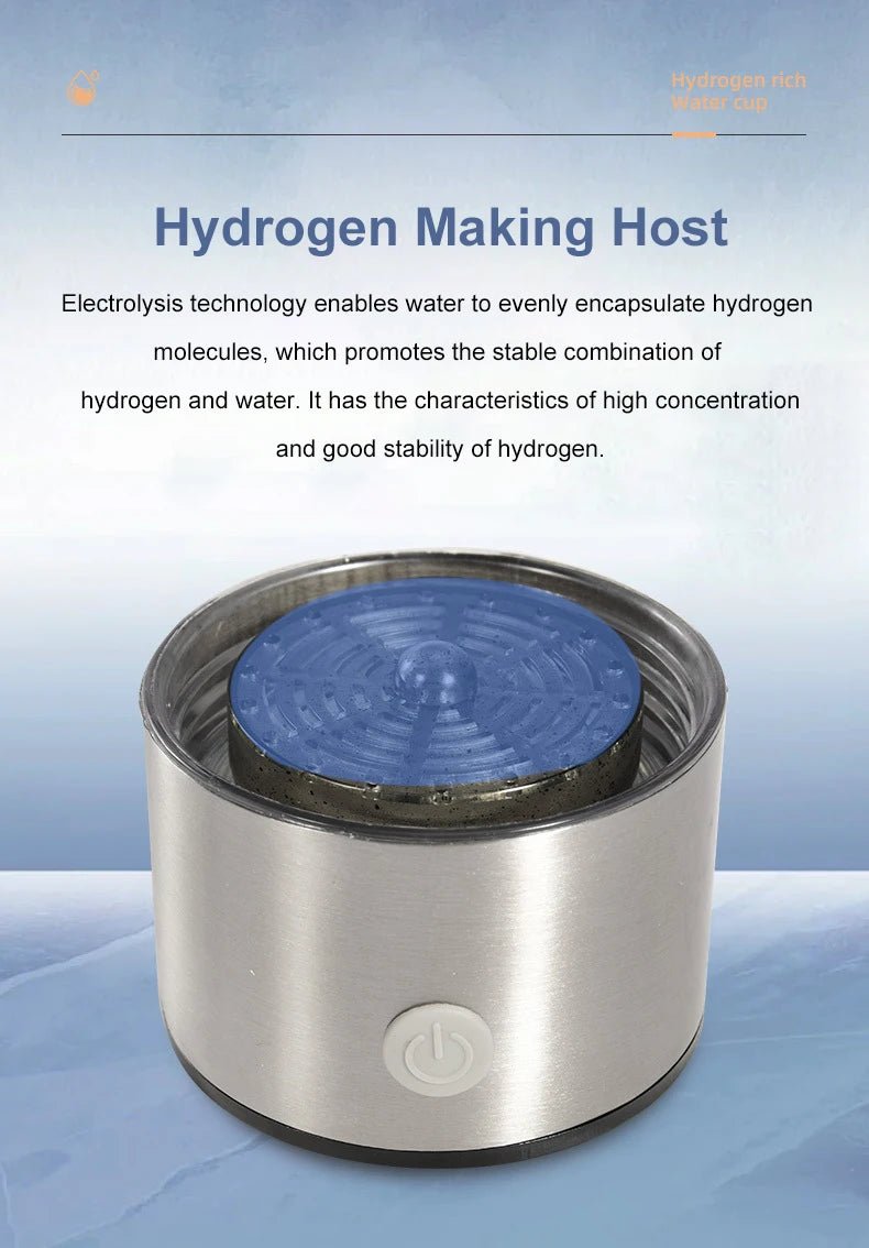 1pc 450ml Portable Hydrogen Water Generator 3 Minutes Mode High Concentration Hydrogen Water Generator - Freshleen
