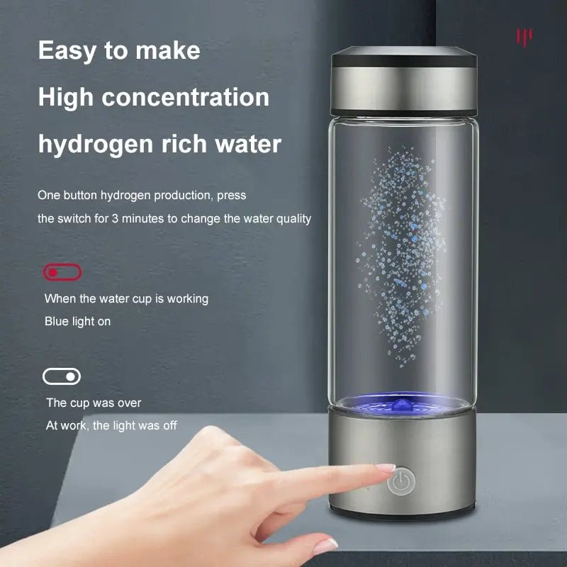 1pc 450ml Portable Hydrogen Water Generator 3 Minutes Mode High Concentration Hydrogen Water Generator - Freshleen