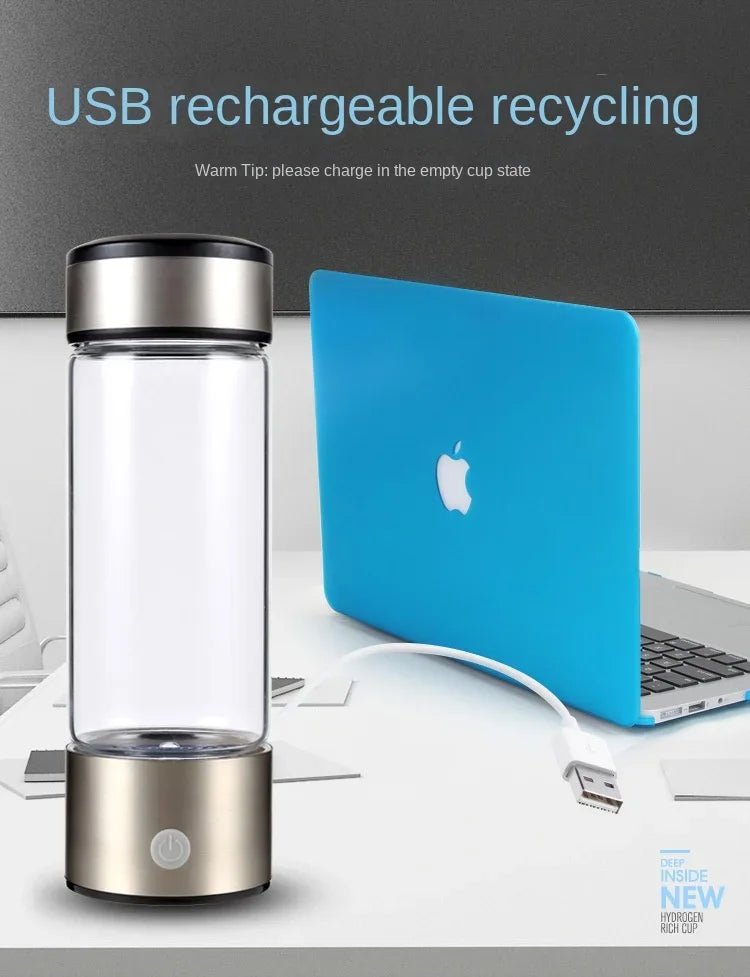 420ML Water Filter Hydrogen Ionized Water Bottle Hydrogen Generator Bottle Portable Water Ionizer Health Cup Home Appliance - Freshleen