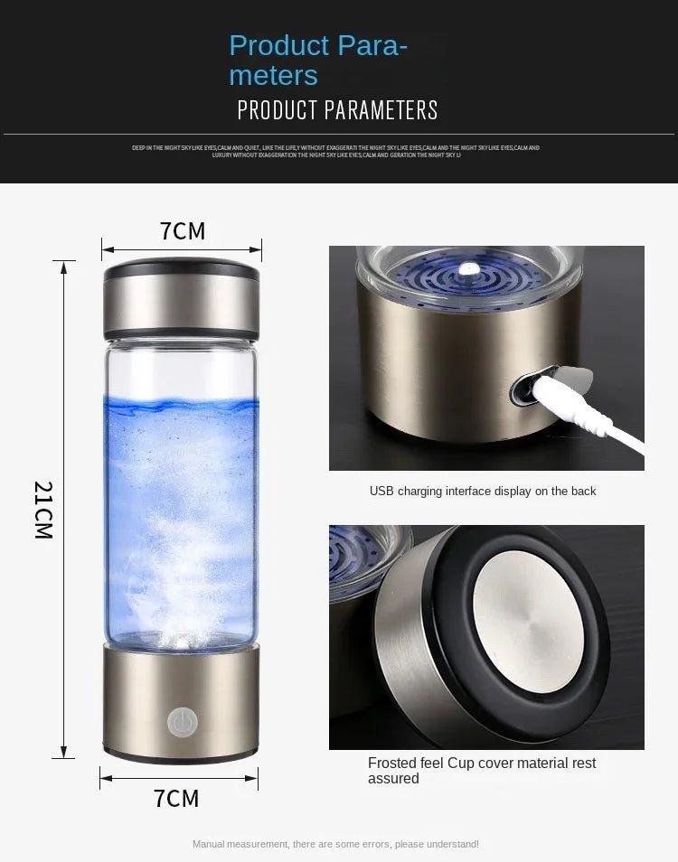 420ML Water Filter Hydrogen Ionized Water Bottle Hydrogen Generator Bottle Portable Water Ionizer Health Cup Home Appliance - Freshleen