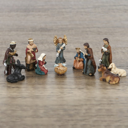 Best Christmas Nativity Set featuring Eco Holy Family Figurines on a wooden table.