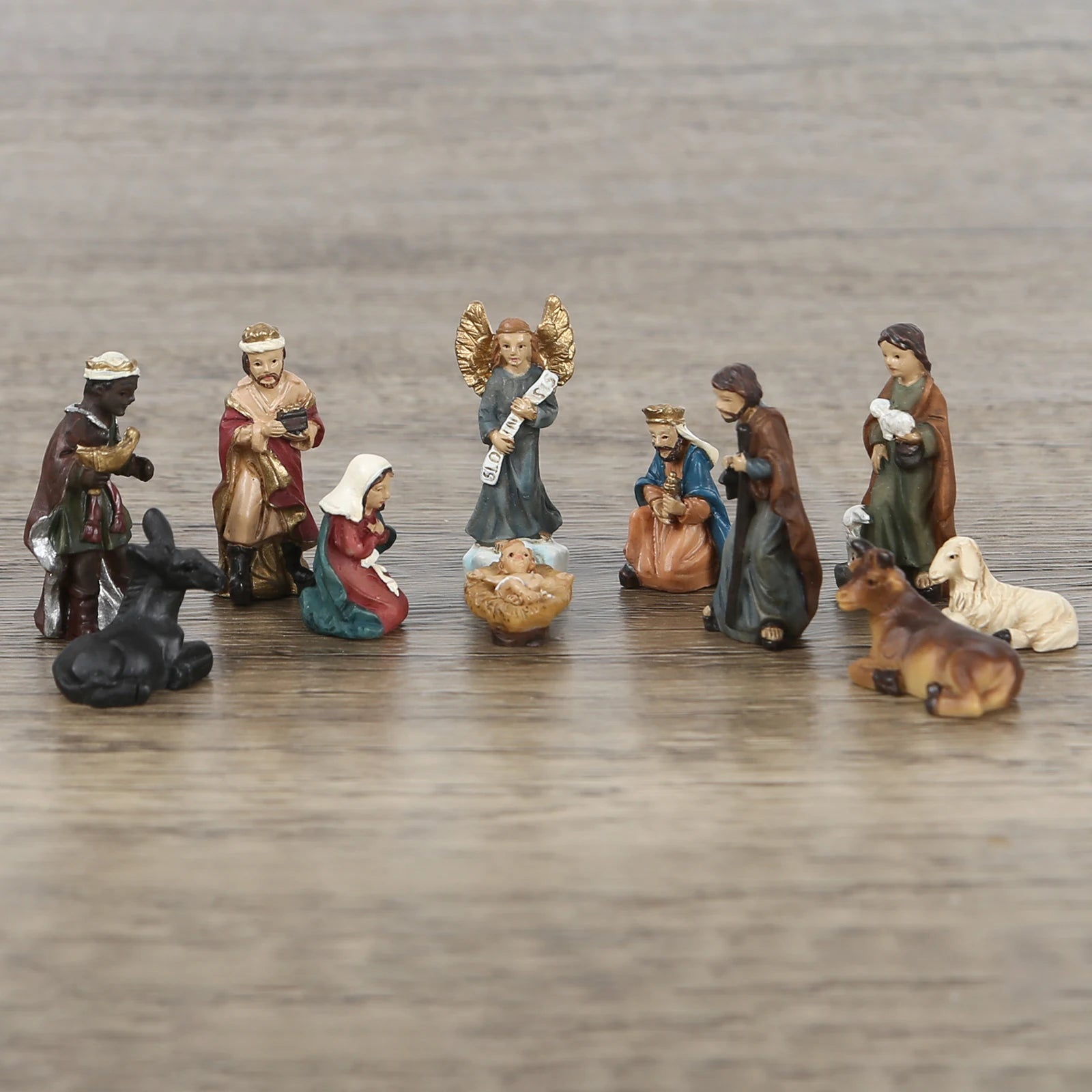 Best Christmas Nativity Set featuring Eco Holy Family Figurines on a wooden table.