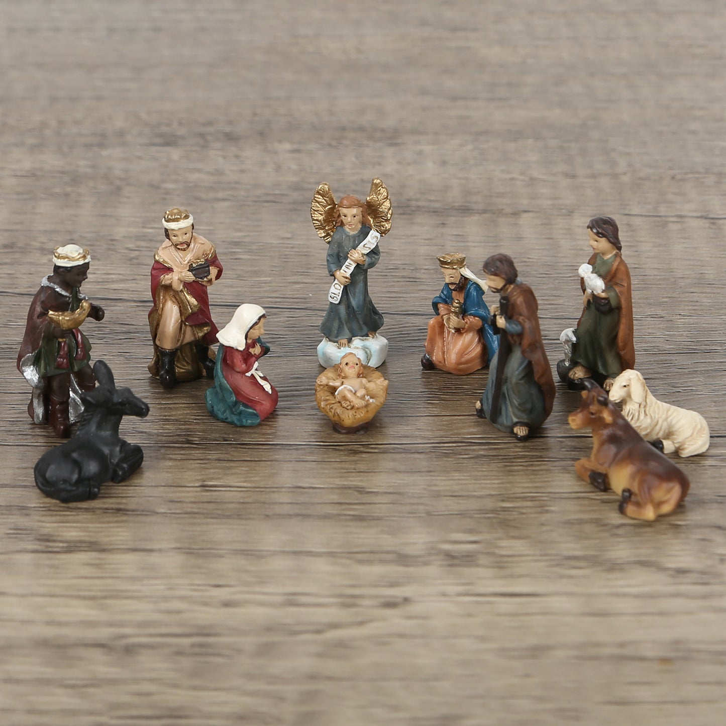 Best Christmas Nativity Set featuring Eco Holy Family Figurines on a wooden table.