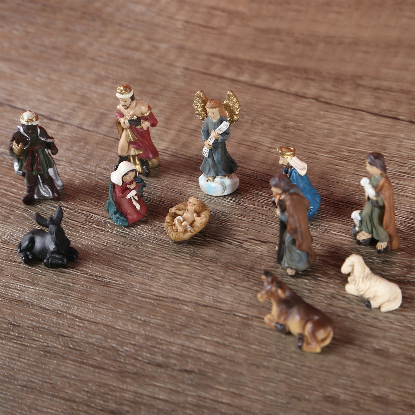 Best Christmas Nativity Set featuring Eco Holy Family Figurines on a wooden table.