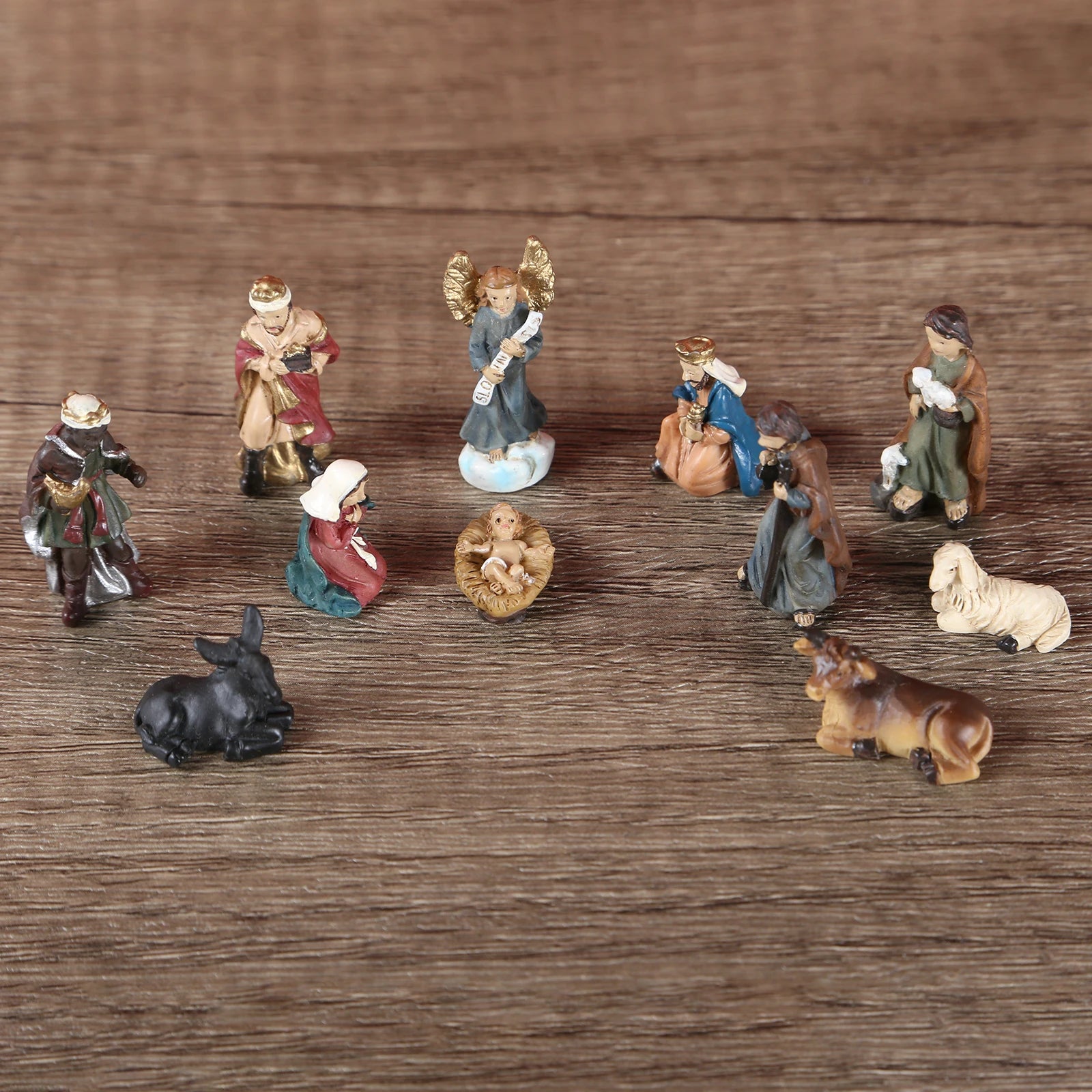Best Christmas Nativity Set featuring Eco Holy Family Figurines on a wooden table.