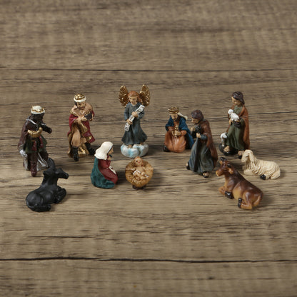 Best Christmas Nativity Set featuring Eco Holy Family Figurines on a wooden table.
