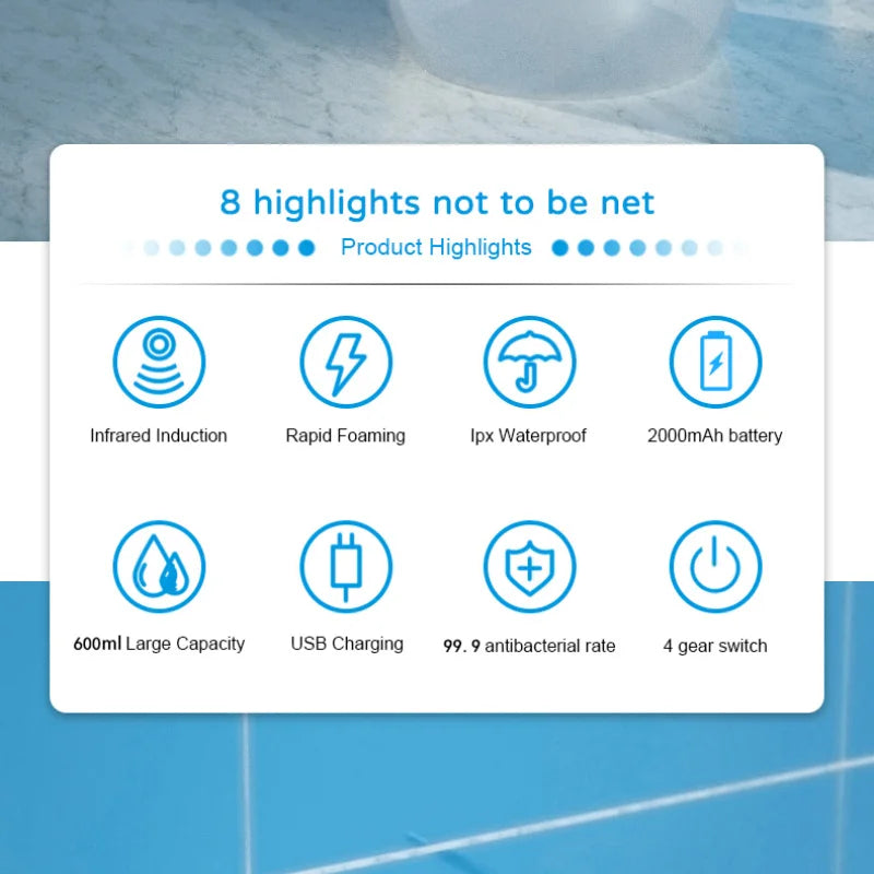 Xiaomi automatic touchless soap dispenser with infrared sensor on bathroom counter.