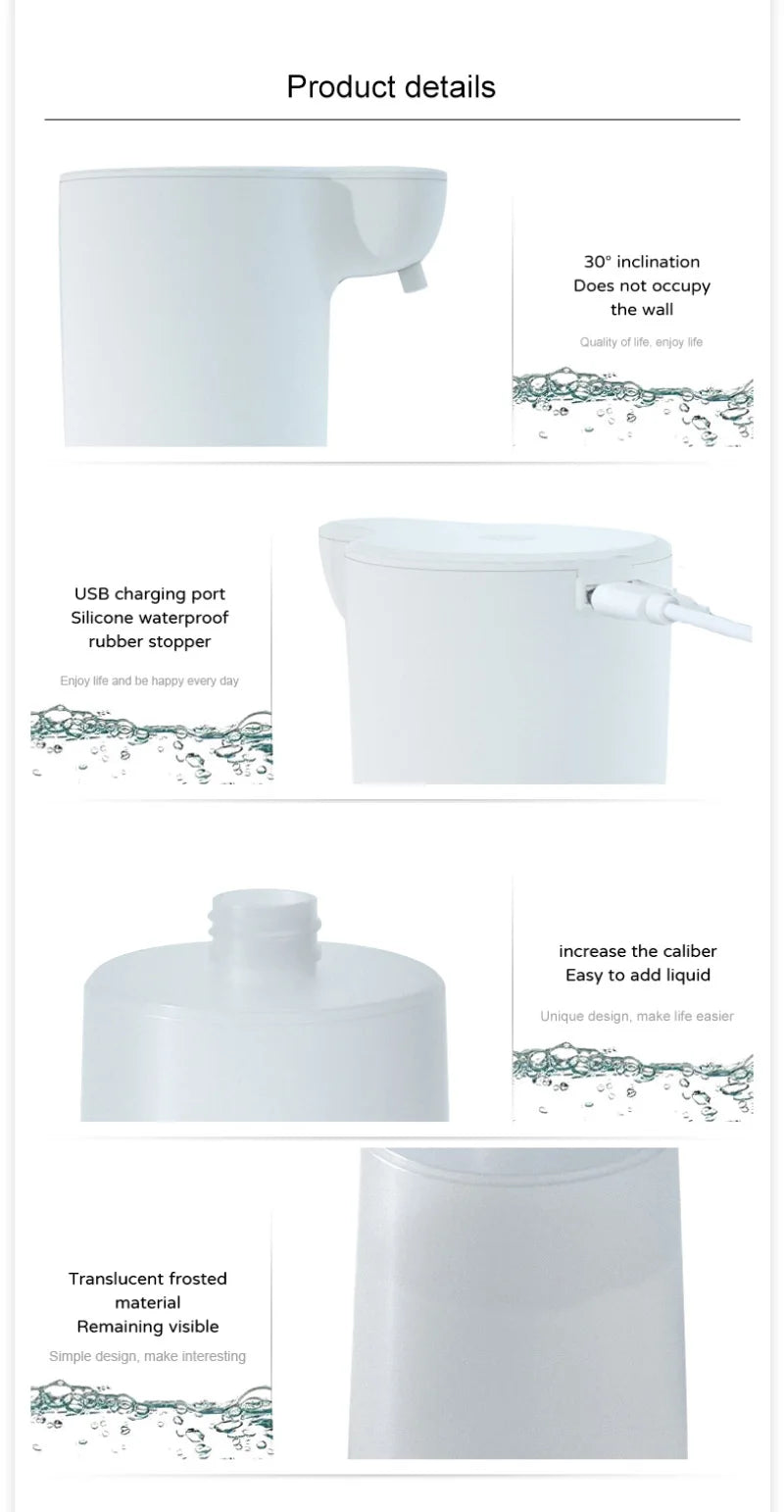 Xiaomi automatic touchless soap dispenser with infrared sensor on bathroom counter.