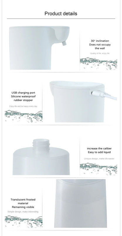 Xiaomi automatic touchless soap dispenser with infrared sensor on bathroom counter.