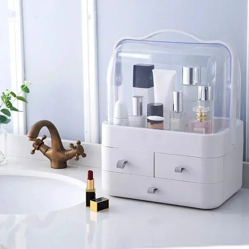 Best Makeup Organizer & Jewelry Box featuring multiple drawers and a handle for easy carrying.