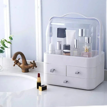 Best Makeup Organizer & Jewelry Box featuring multiple drawers and a handle for easy carrying.