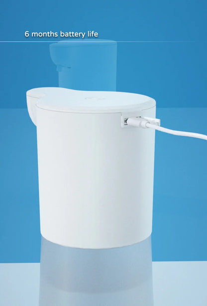 Xiaomi automatic touchless soap dispenser with infrared sensor on bathroom counter.