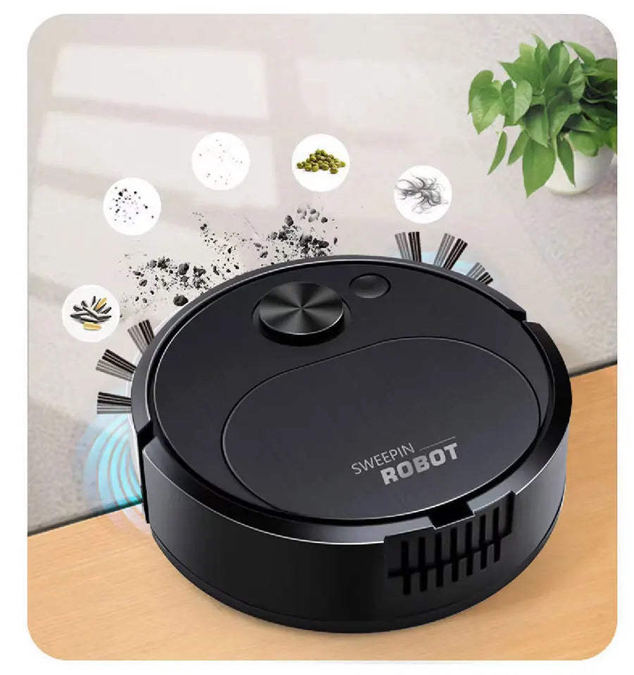 Best 3-in-1 Smart Wireless Vacuum Cleaner for Home Office, compact floor cleaning robot in action.