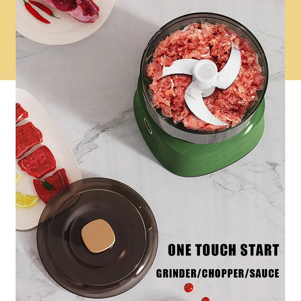 Best Mini Meat Grinder & Garlic Masher, a compact electric device for kitchen use.