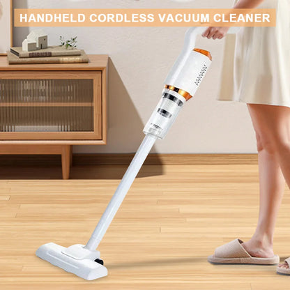 Eco-Friendly 2-in-1 Handheld Cleaner, compact cordless vacuum in use on a car interior.