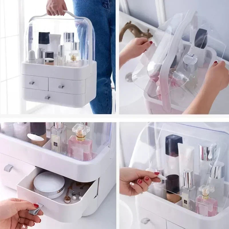 Best Makeup Organizer & Jewelry Box featuring multiple drawers and a handle for easy carrying.