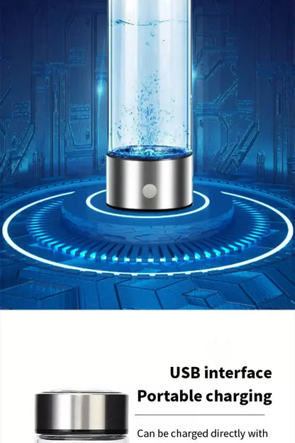 Best Hydrogen Water Bottle for Health Freshleen with glowing blue light, portable design