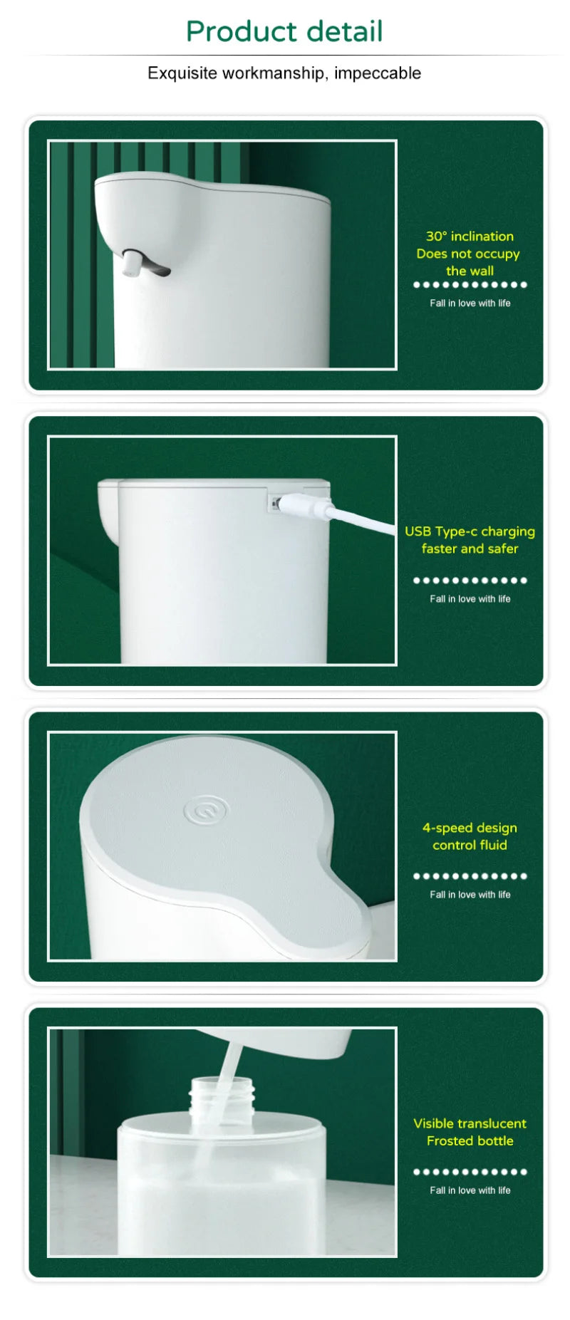 Xiaomi automatic touchless soap dispenser with infrared sensor on bathroom counter.