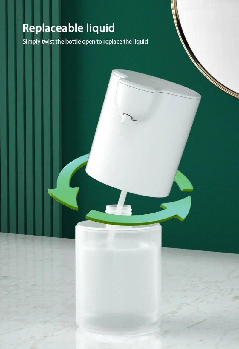 Xiaomi automatic touchless soap dispenser with infrared sensor on bathroom counter.