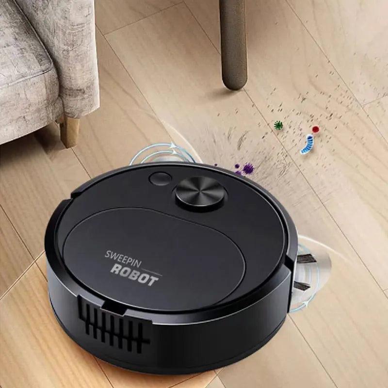 Best 3-in-1 Smart Wireless Vacuum Cleaner for Home Office, compact floor cleaning robot in action.