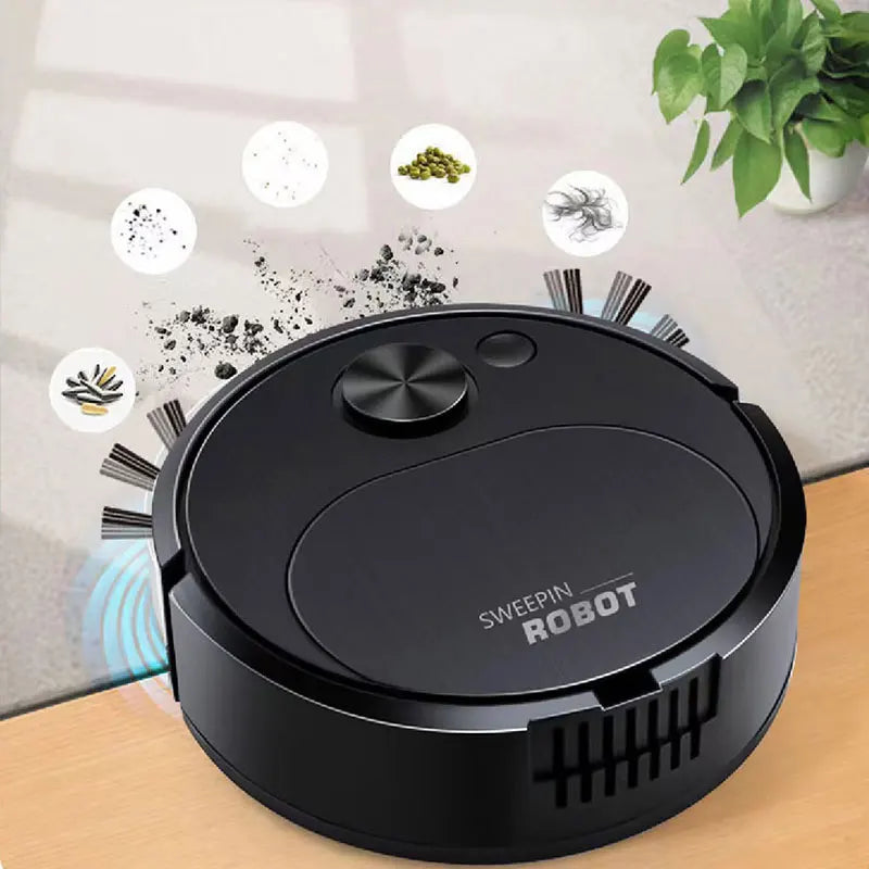 Best 3-in-1 Smart Wireless Vacuum Cleaner for Home Office, compact floor cleaning robot in action.
