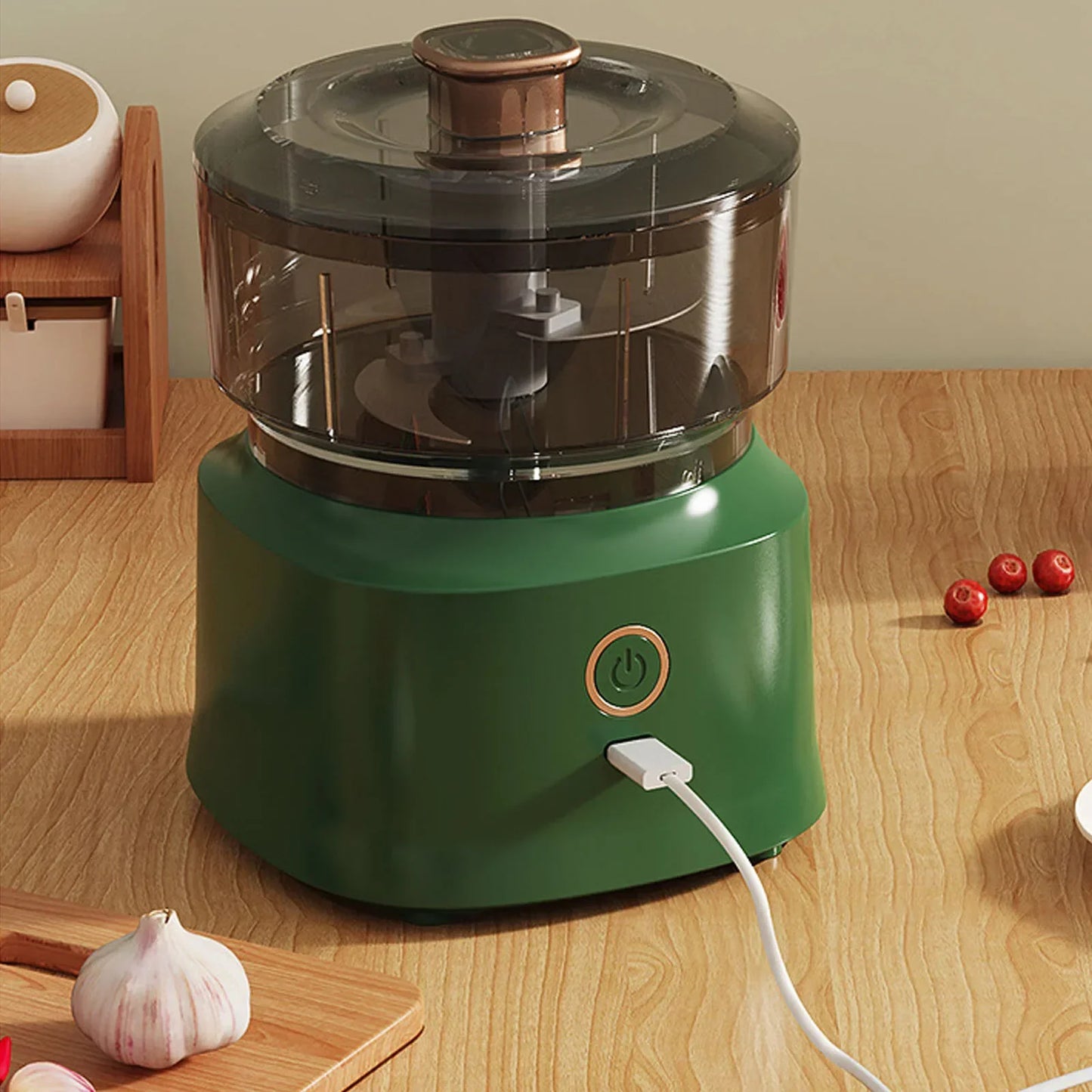 Best Mini Meat Grinder & Garlic Masher, a compact electric device for kitchen use.