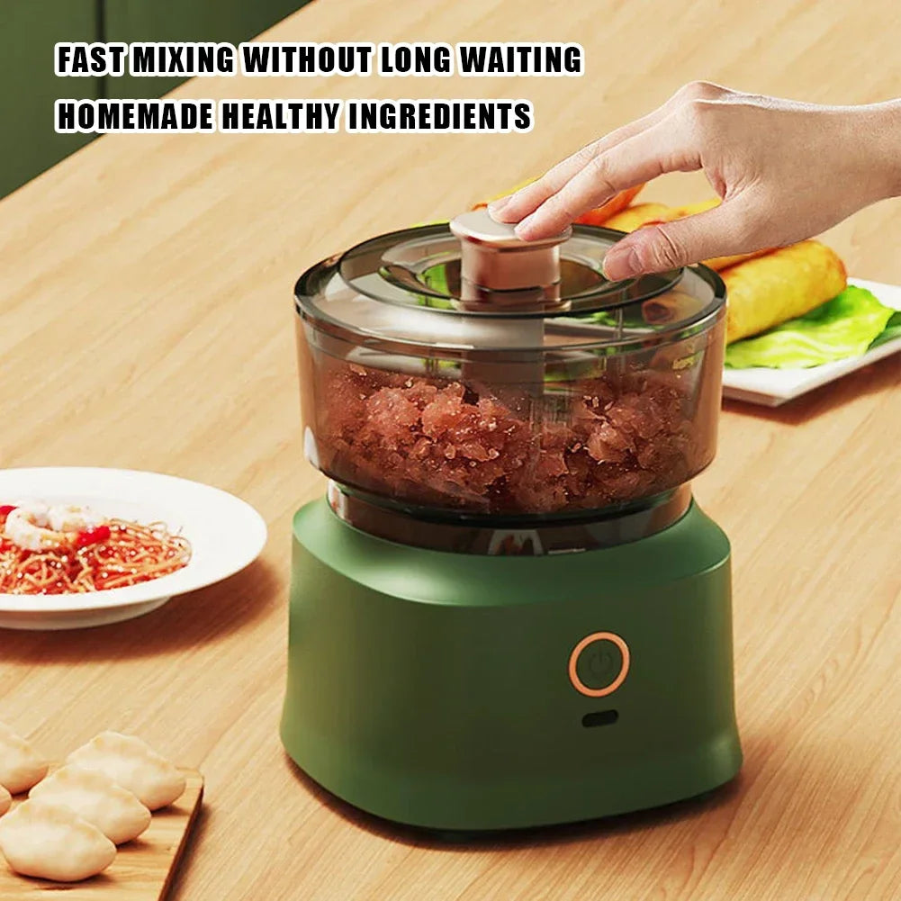Best Mini Meat Grinder & Garlic Masher, a compact electric device for kitchen use.