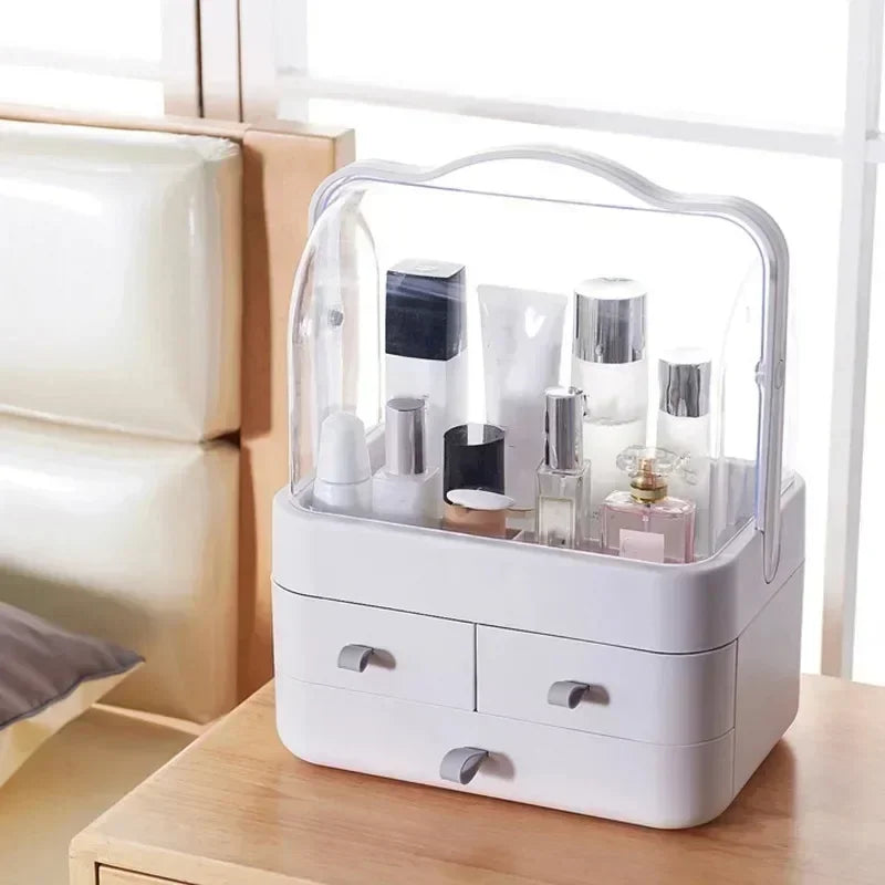 Best Makeup Organizer & Jewelry Box featuring multiple drawers and a handle for easy carrying.
