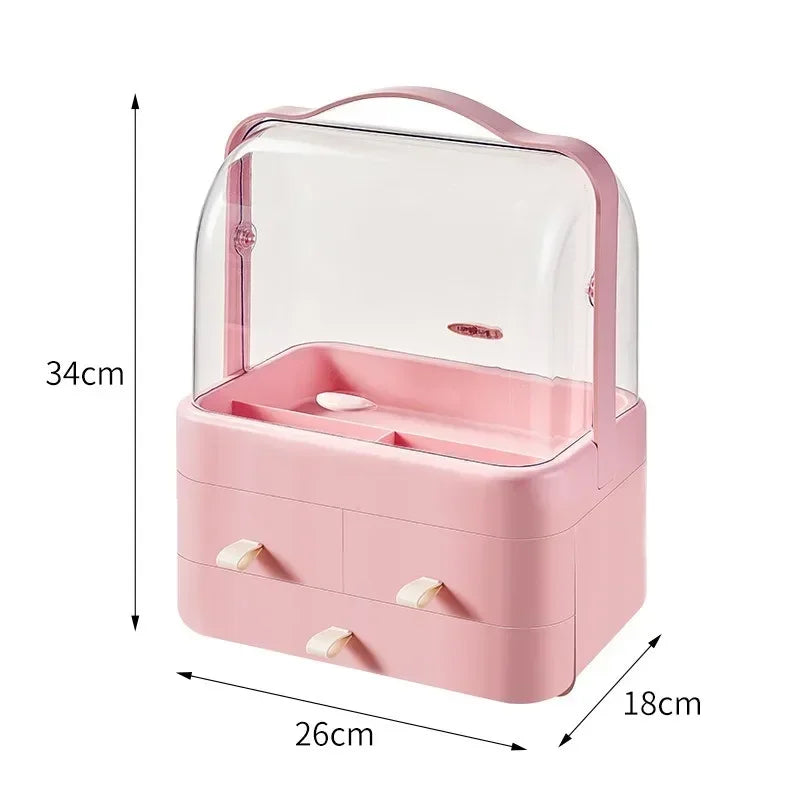 Best Makeup Organizer & Jewelry Box featuring multiple drawers and a handle for easy carrying.