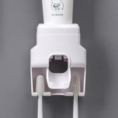 Automatic Toothpaste Dispenser & Toothbrush Holder – Wall‑Mounted Bathroom Organizer - Freshleen