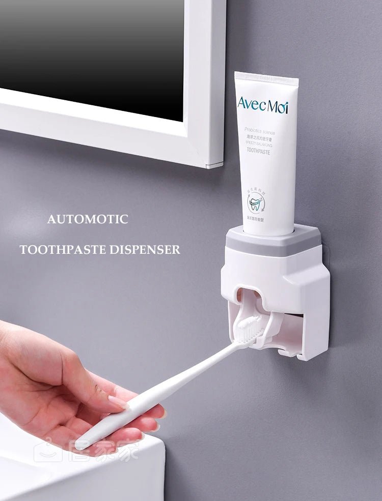Automatic Toothpaste Dispenser & Toothbrush Holder – Wall‑Mounted Bathroom Organizer - Freshleen