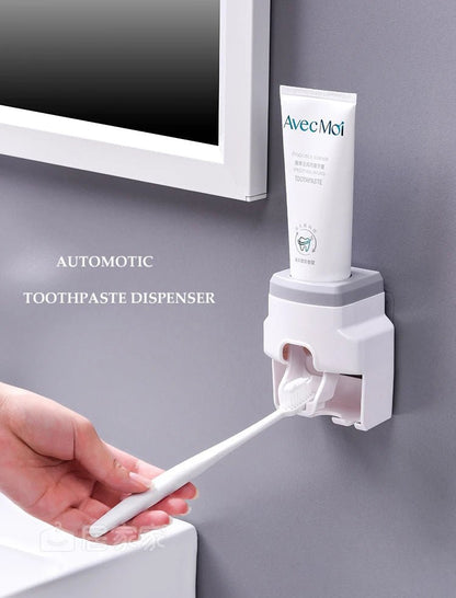 Automatic Toothpaste Dispenser & Toothbrush Holder – Wall‑Mounted Bathroom Organizer - Freshleen
