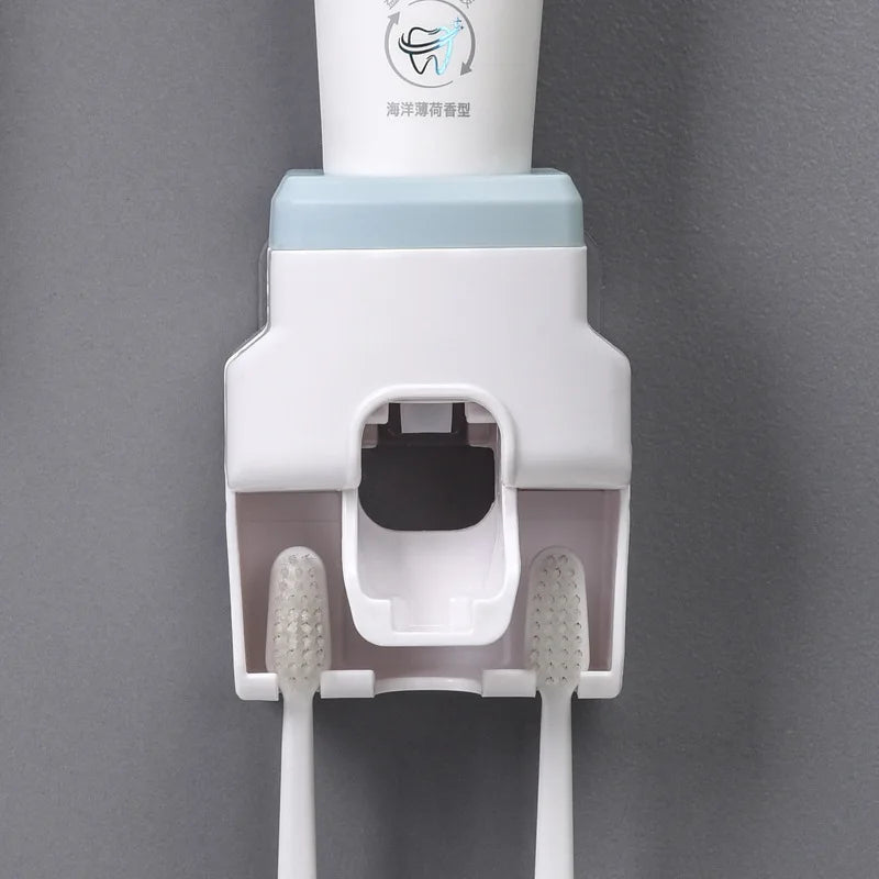 Automatic Toothpaste Dispenser & Toothbrush Holder – Wall‑Mounted Bathroom Organizer - Freshleen
