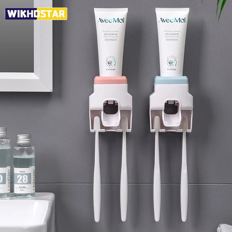 Automatic Toothpaste Dispenser & Toothbrush Holder – Wall‑Mounted Bathroom Organizer - Freshleen