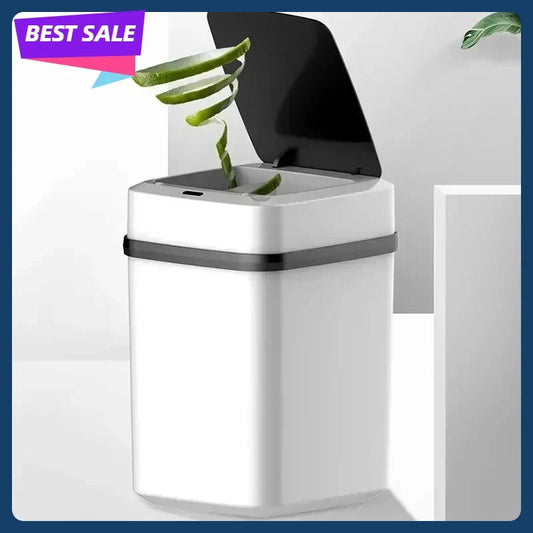 Bathroom sensor trash can, kitchen trash can, 13L large capacity, bathroom smart trash can, fully automatic smart trash can. - Freshleen
