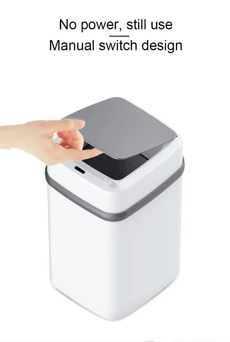 Bathroom sensor trash can, kitchen trash can, 13L large capacity, bathroom smart trash can, fully automatic smart trash can. - Freshleen