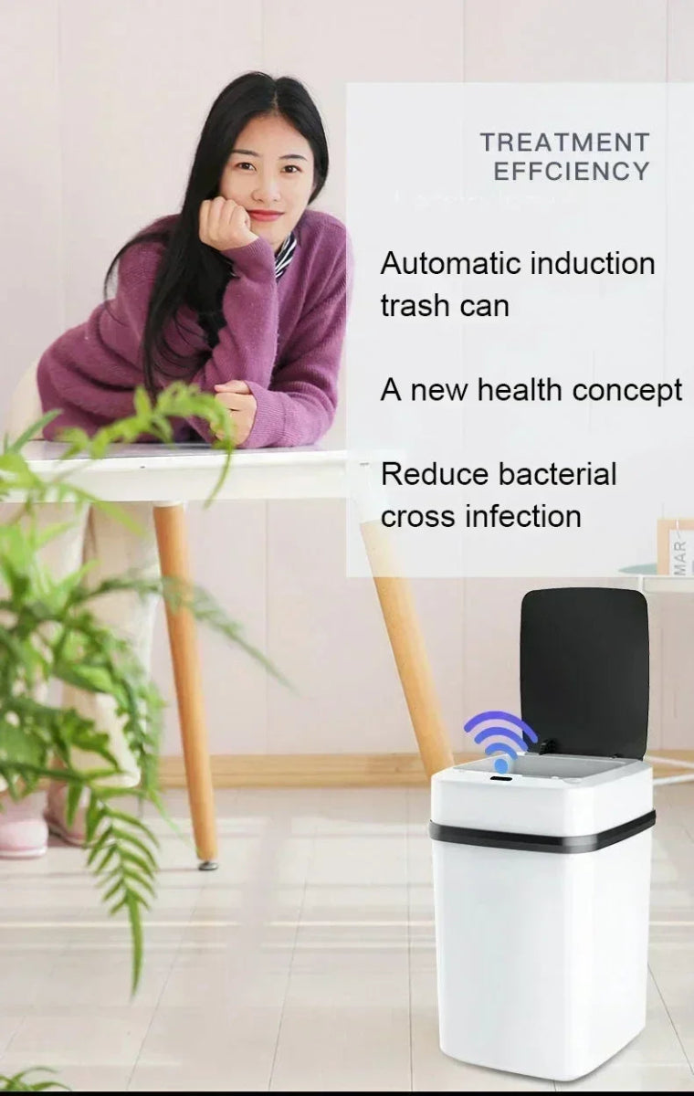 Bathroom sensor trash can, kitchen trash can, 13L large capacity, bathroom smart trash can, fully automatic smart trash can. - Freshleen