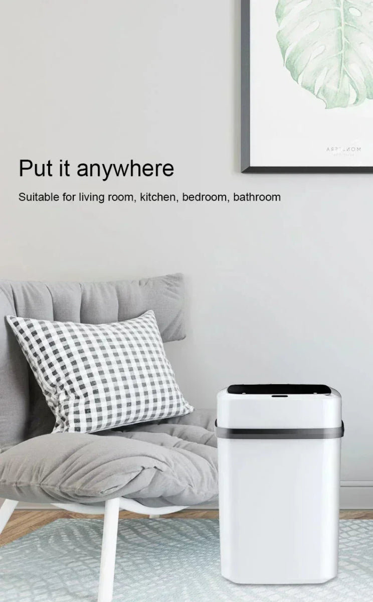 Bathroom sensor trash can, kitchen trash can, 13L large capacity, bathroom smart trash can, fully automatic smart trash can. - Freshleen