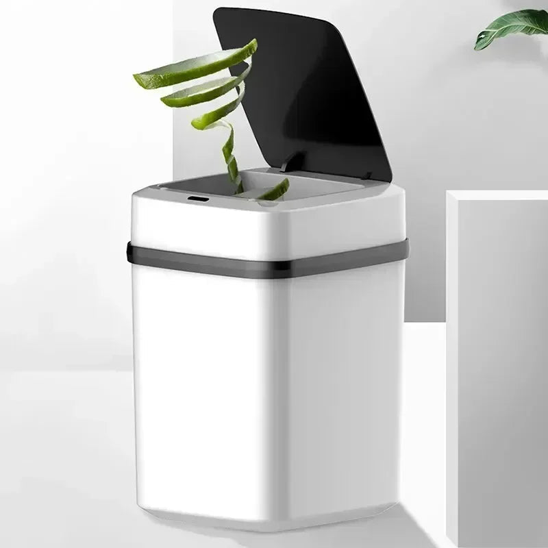 Bathroom sensor trash can, kitchen trash can, 13L large capacity, bathroom smart trash can, fully automatic smart trash can. - Freshleen