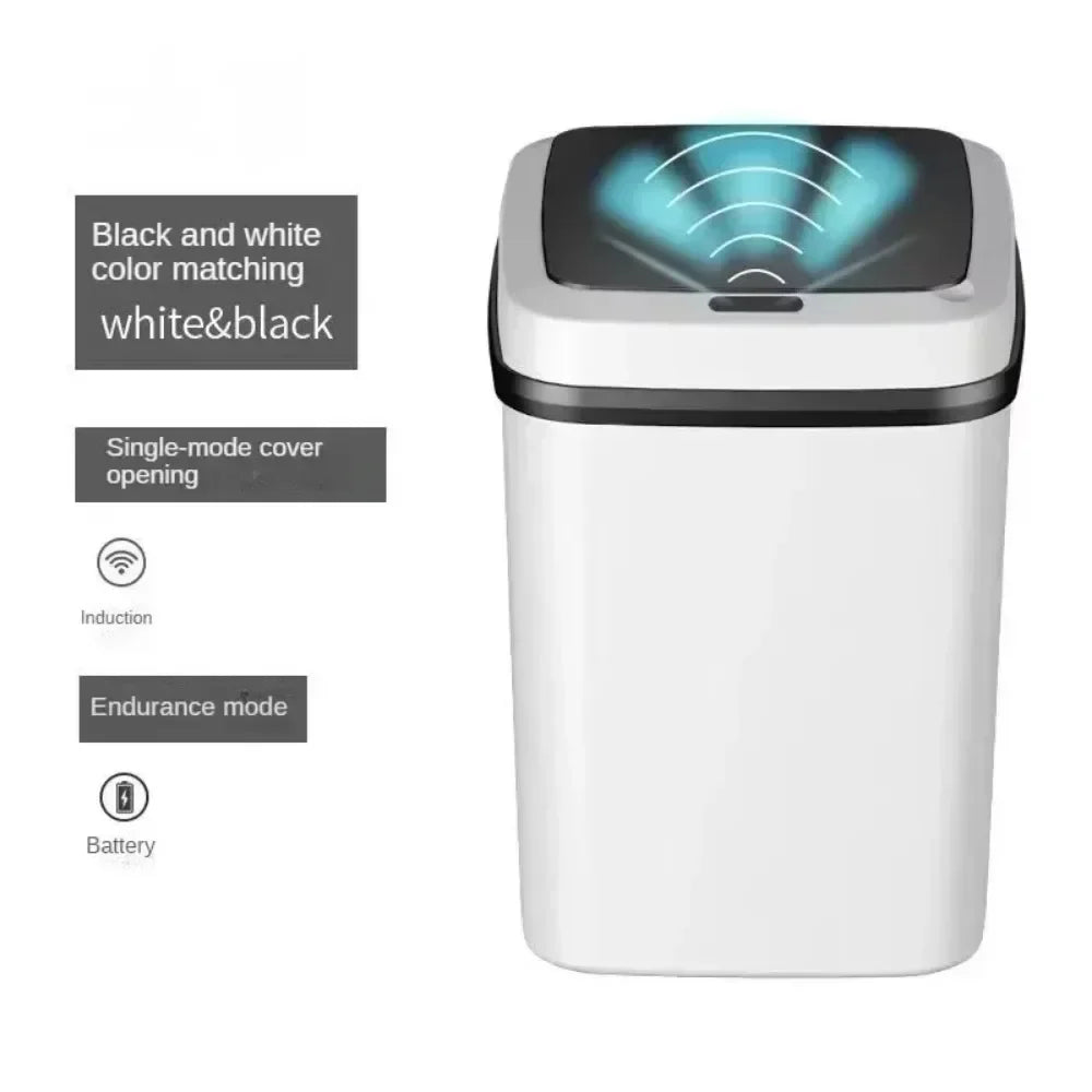 Bathroom sensor trash can, kitchen trash can, 13L large capacity, bathroom smart trash can, fully automatic smart trash can. - Freshleen
