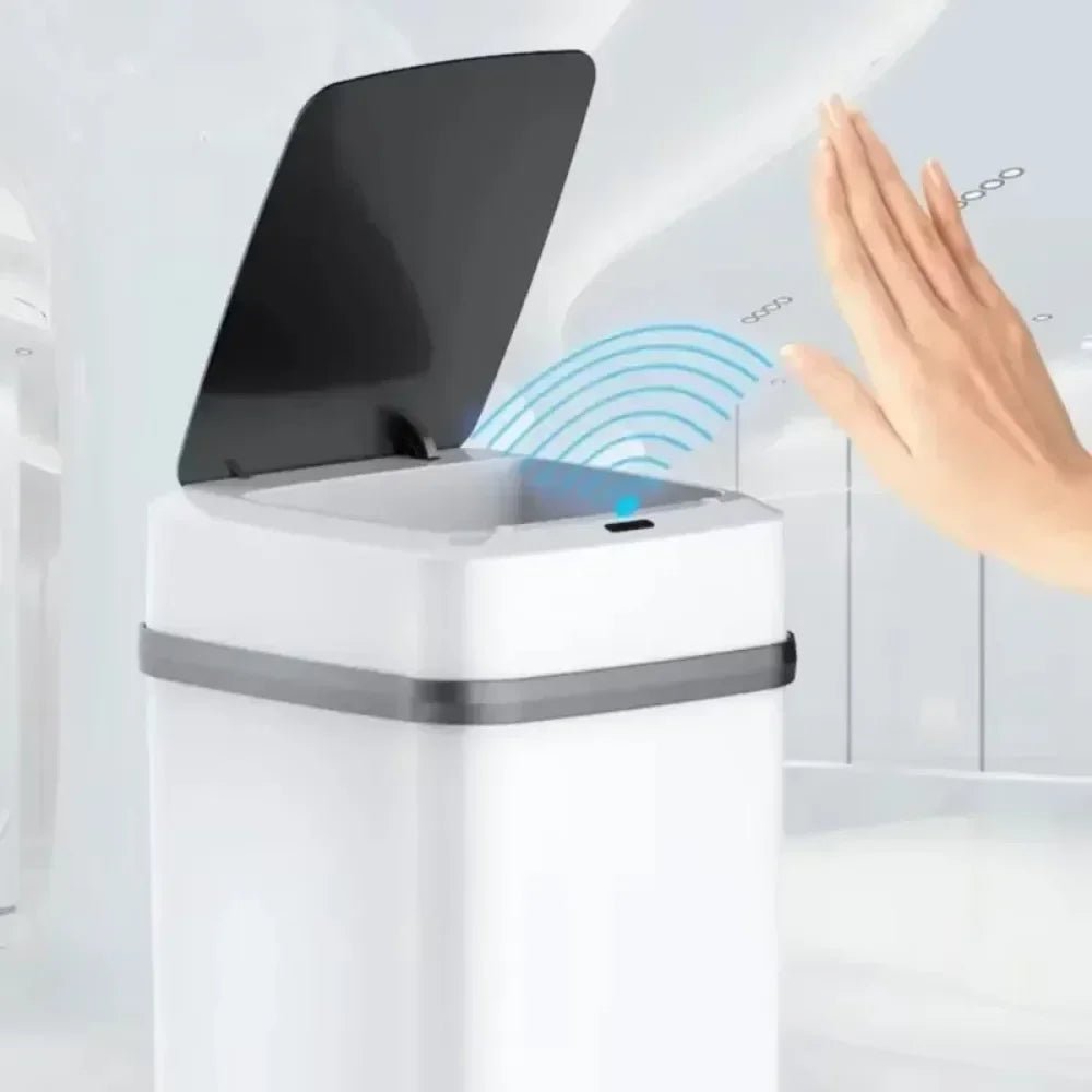 Bathroom sensor trash can, kitchen trash can, 13L large capacity, bathroom smart trash can, fully automatic smart trash can. - Freshleen