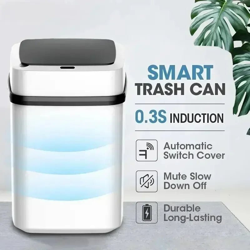 Bathroom sensor trash can, kitchen trash can, 13L large capacity, bathroom smart trash can, fully automatic smart trash can. - Freshleen