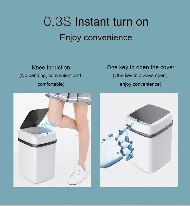 Bathroom sensor trash can, kitchen trash can, 13L large capacity, bathroom smart trash can, fully automatic smart trash can. - Freshleen