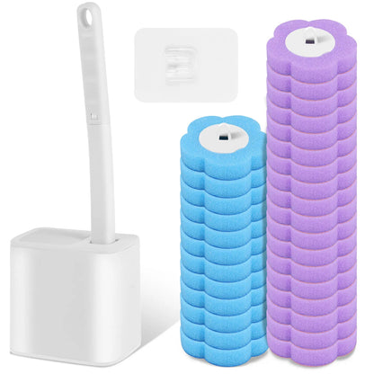Disposable Head Toilet Brush Kit – Long‑Handle Bathroom Cleaning Brush (18–36 Refills) - Freshleen